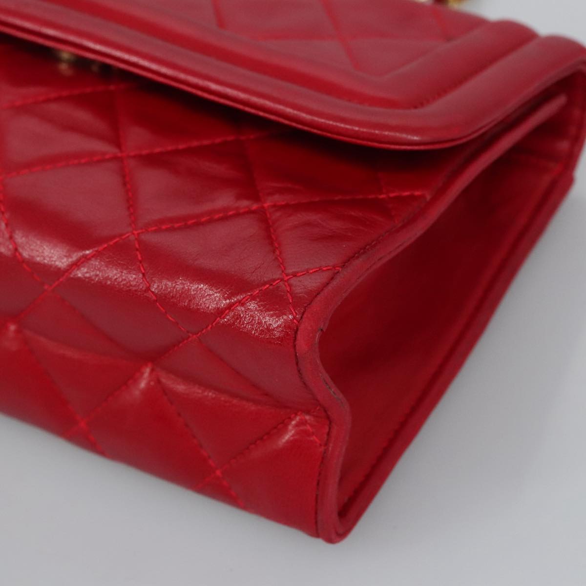 Chanel Cc, Red, Calfskin, shoulder