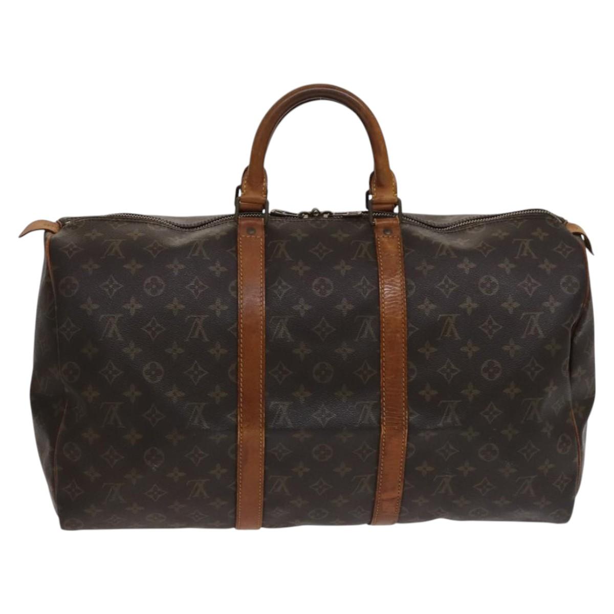 Louis Vuitton Keepall 50, Brown, Canvas, travel