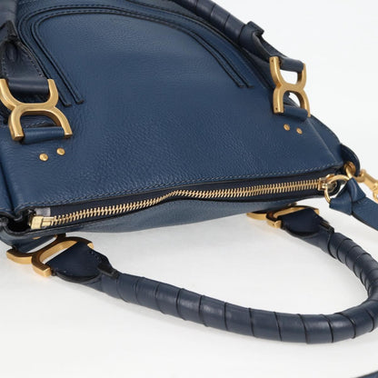 Chloé Marcie, Navy, Leather, handbag