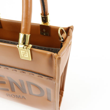 Fendi Sunshine Shopper Leather, Brown, Leather, Tote Bag