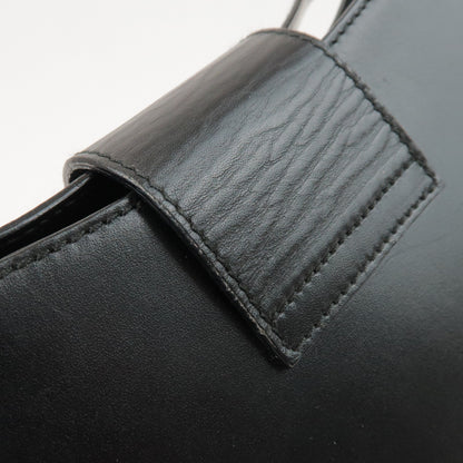 Salvatore Ferragamo Trifolio Leather, Black, Leather, Shoulder Bag