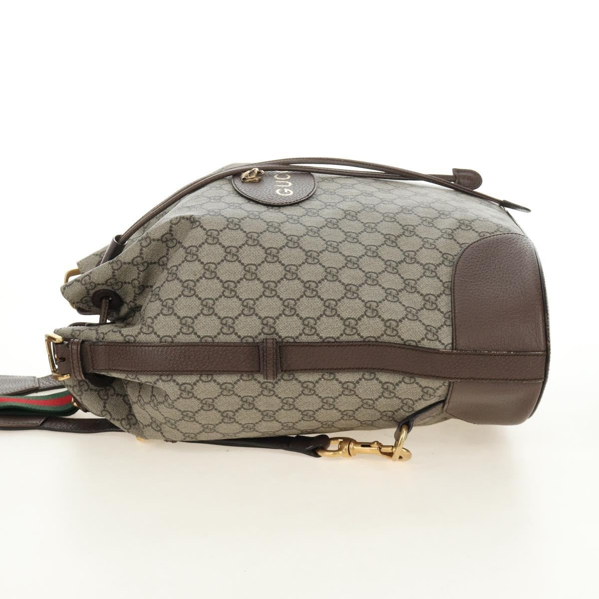 Gucci Neo Vintage Drawstring Bucket GG Coated Canvas, Beige, Canvas, Backpack