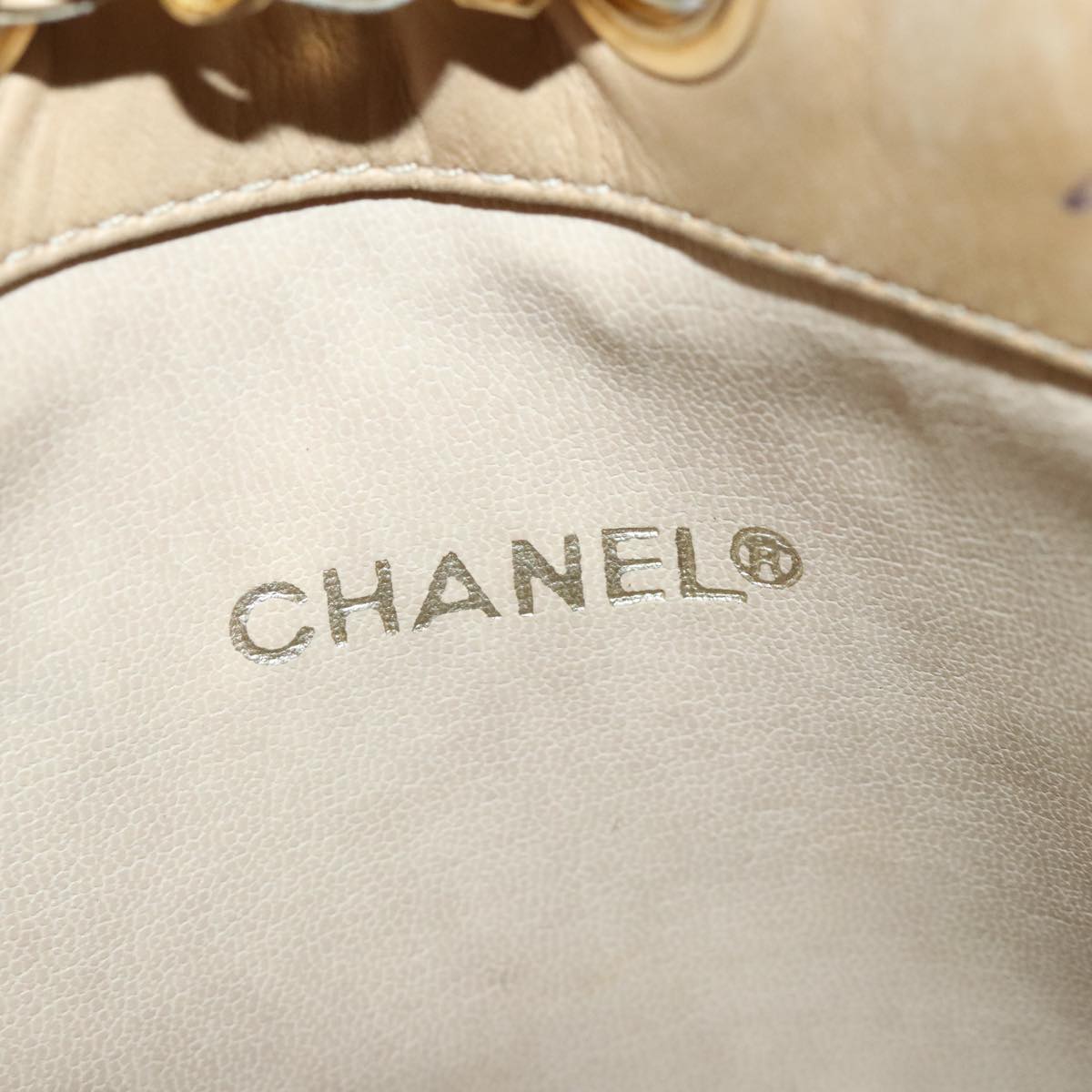 Chanel Cc, Beige, Calfskin, shoulder