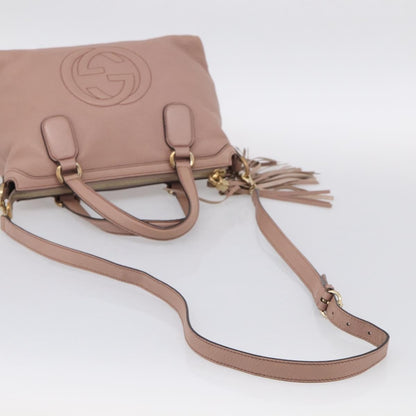 Gucci Soho Convertible Soft Top Handle Leather, Pink, Leather, Handbag