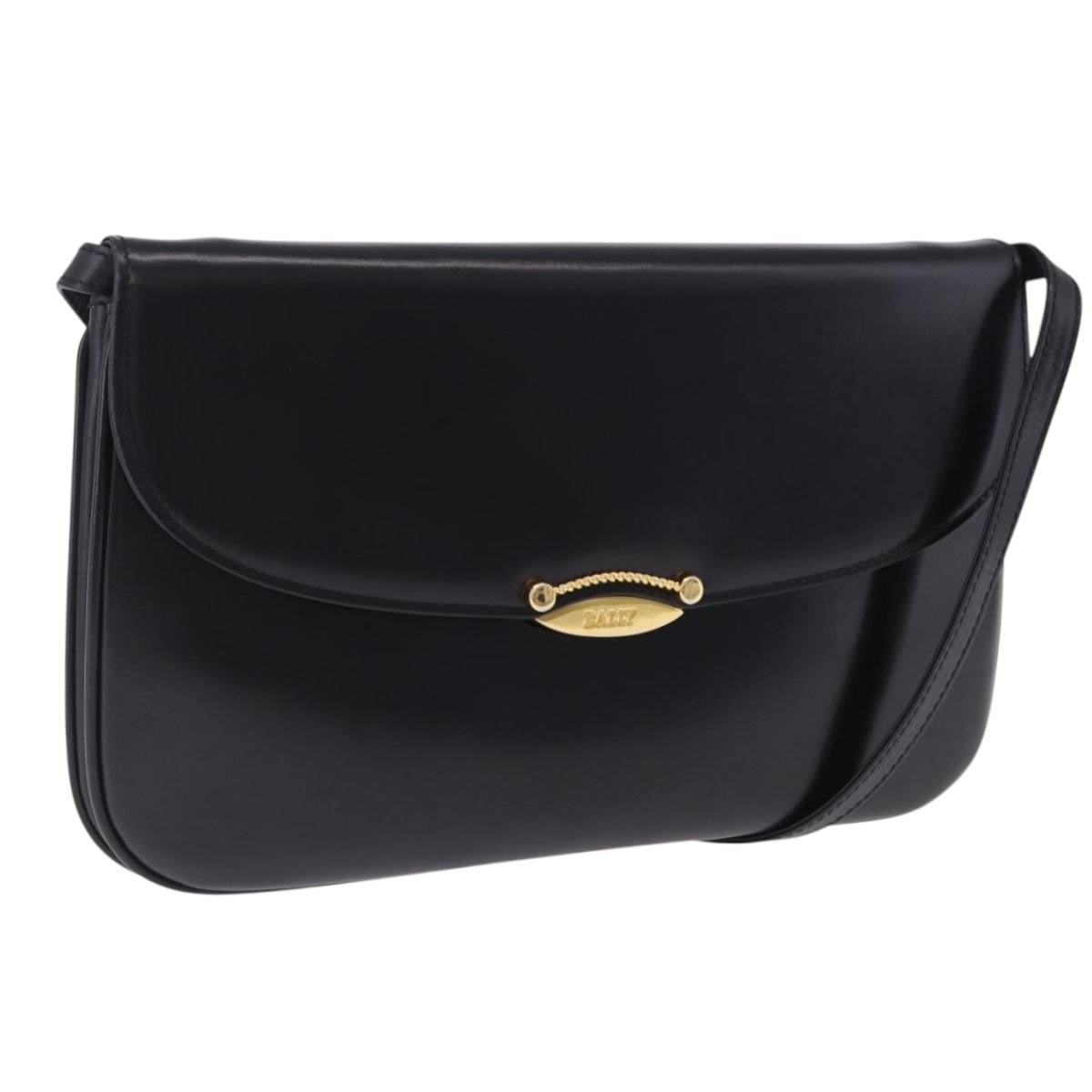 Bally Vintage Leather, Black, Leather, Shoulder Bag