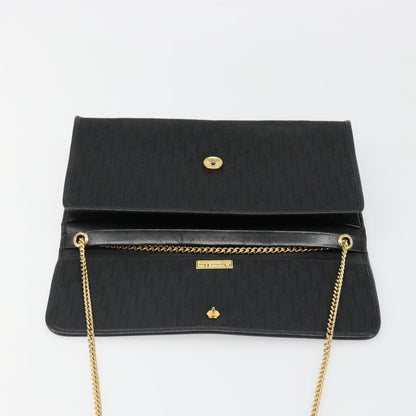 Christian Dior Vintage Trotteur Chain Canvas, Black, Canvas, Shoulder Bag