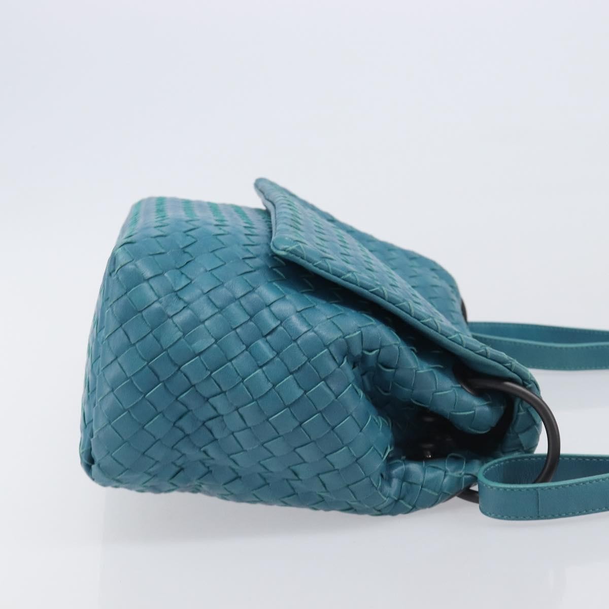 Bottega Veneta Adjustable Flap Intrecciato Nappa, Blue, Leather, Shoulder Bag