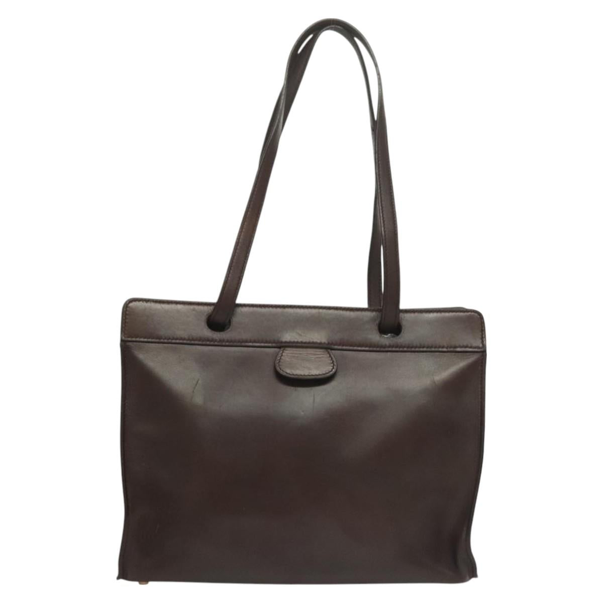 Hermès, Brown, Leather, shoulder