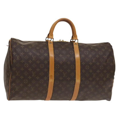 Louis Vuitton Keepall 55, Brown, Canvas, travel