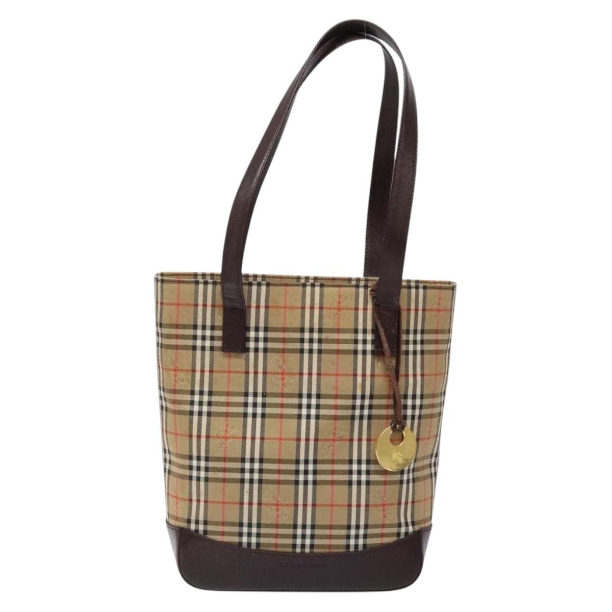 Burberry Nova Check Tote canvas check pattern, Beige, Canvas, Tote bag