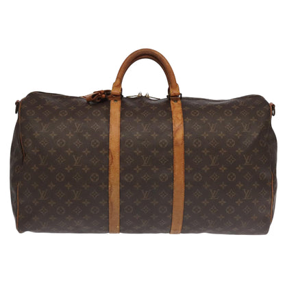 Louis Vuitton Keepall Bandoulière 60, Brown, Canvas, travel