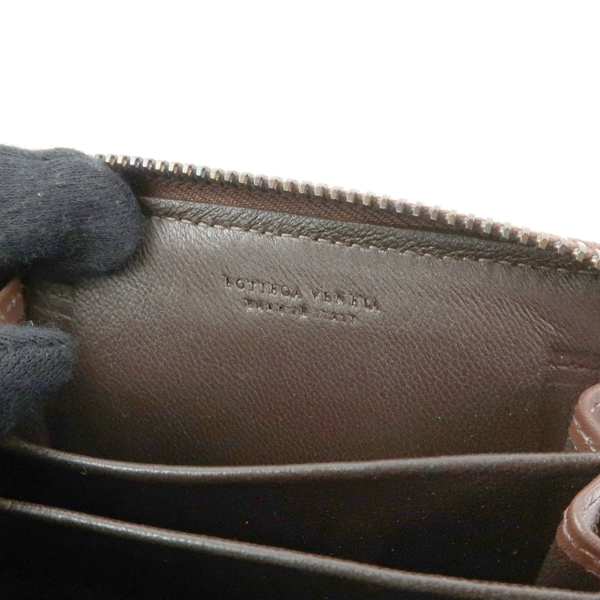 Bottega Veneta Zip Coin Purse Intrecciato Nappa, Brown, Leather, Clutch