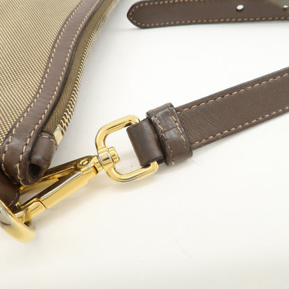 Prada Logo Canvas, Beige, Canvas, Tote Bag