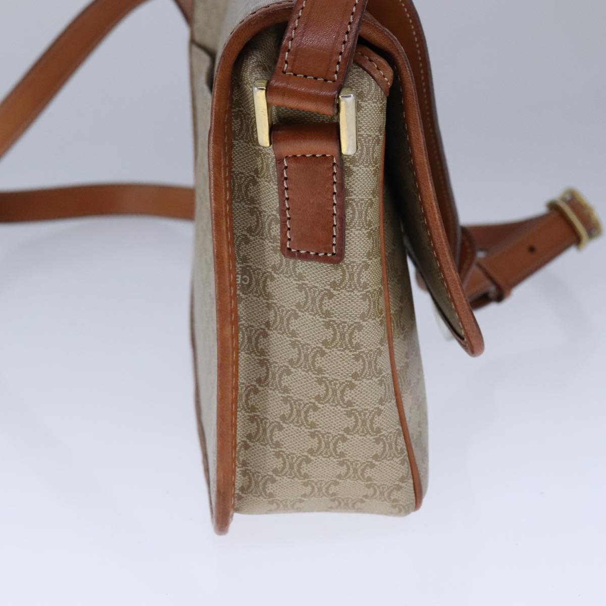 Céline Macadam, Beige, Canvas, shoulder