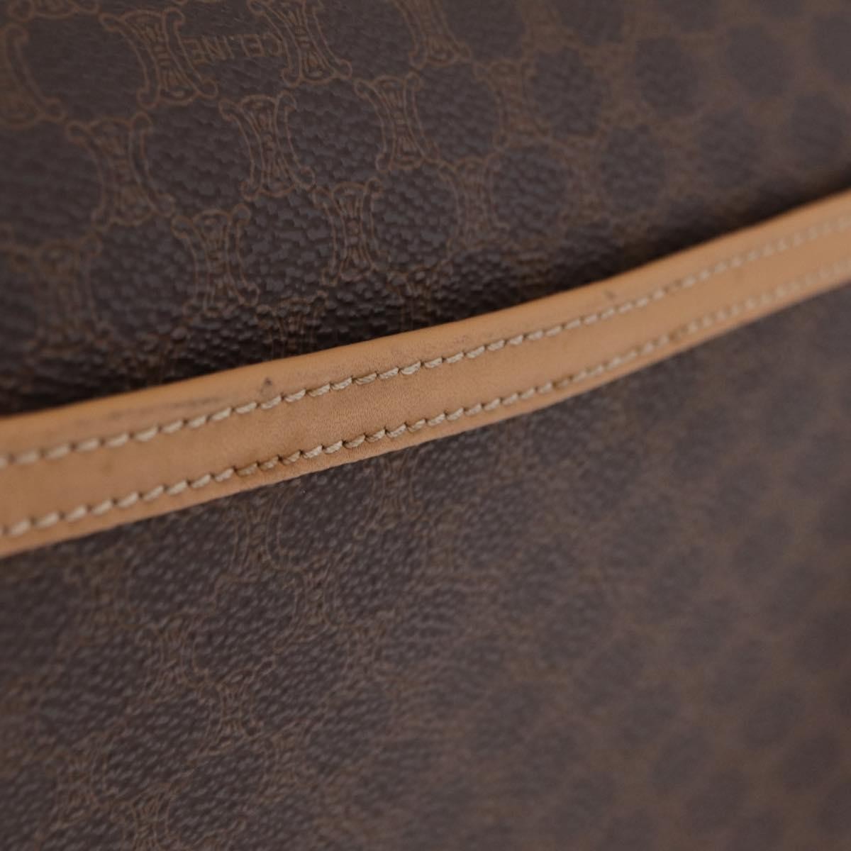 Celine Macadam Shoulder Canvas, Brown, Canvas, Crossbody Bag