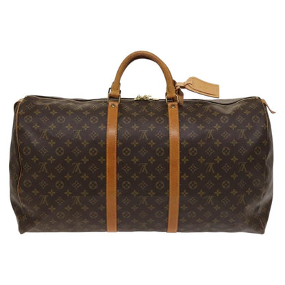 Louis Vuitton Keepall 60, Brown, Canvas, travel