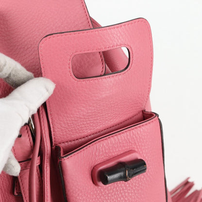 Gucci Bamboo, Pink, Leather, backpack