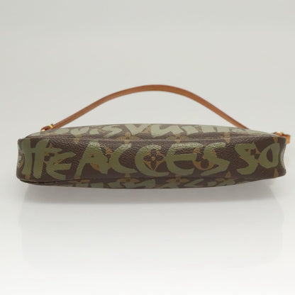 Louis Vuitton Pochette Accessoire, Khaki, Canvas, clutch