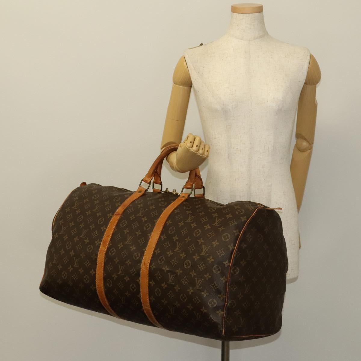 Louis Vuitton Keepall 60, Brown, Canvas, travel