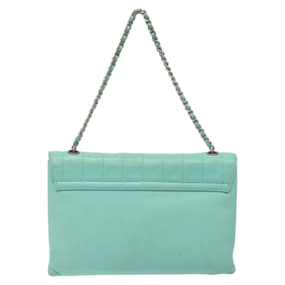 Chanel Chocolate bar, Blue, Leather, shoulder