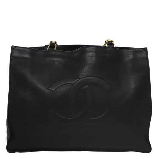 Chanel Cc, Black, Leather, tote