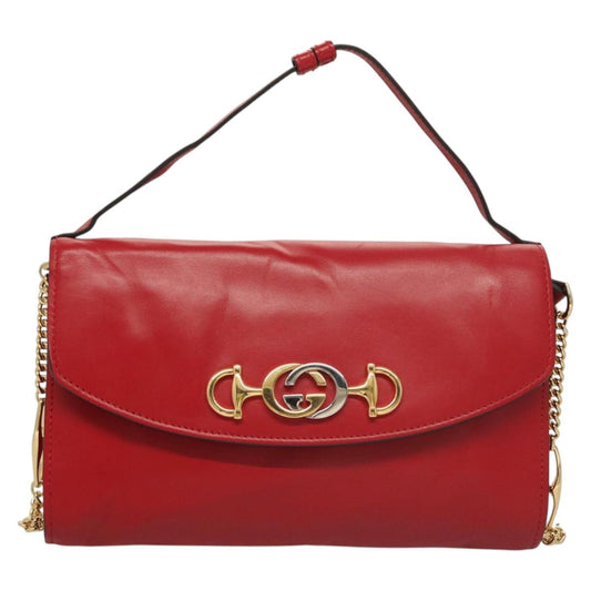 Gucci Zumi, Red, Leather, shoulder