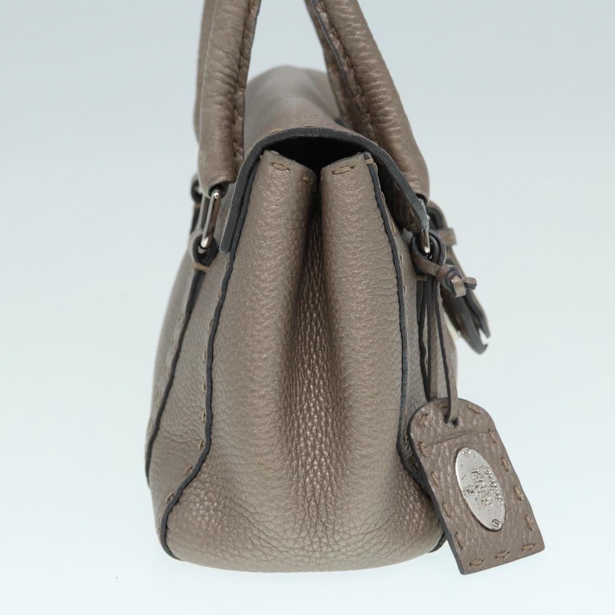 Fendi Selleria, Grey, Leather, handbag