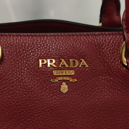 Prada Vitello, Burgundy, Leather, handbag