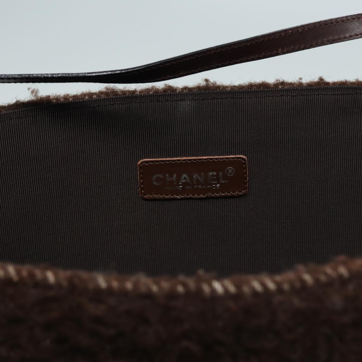 Chanel Logo CC, Brown, Wool, tote