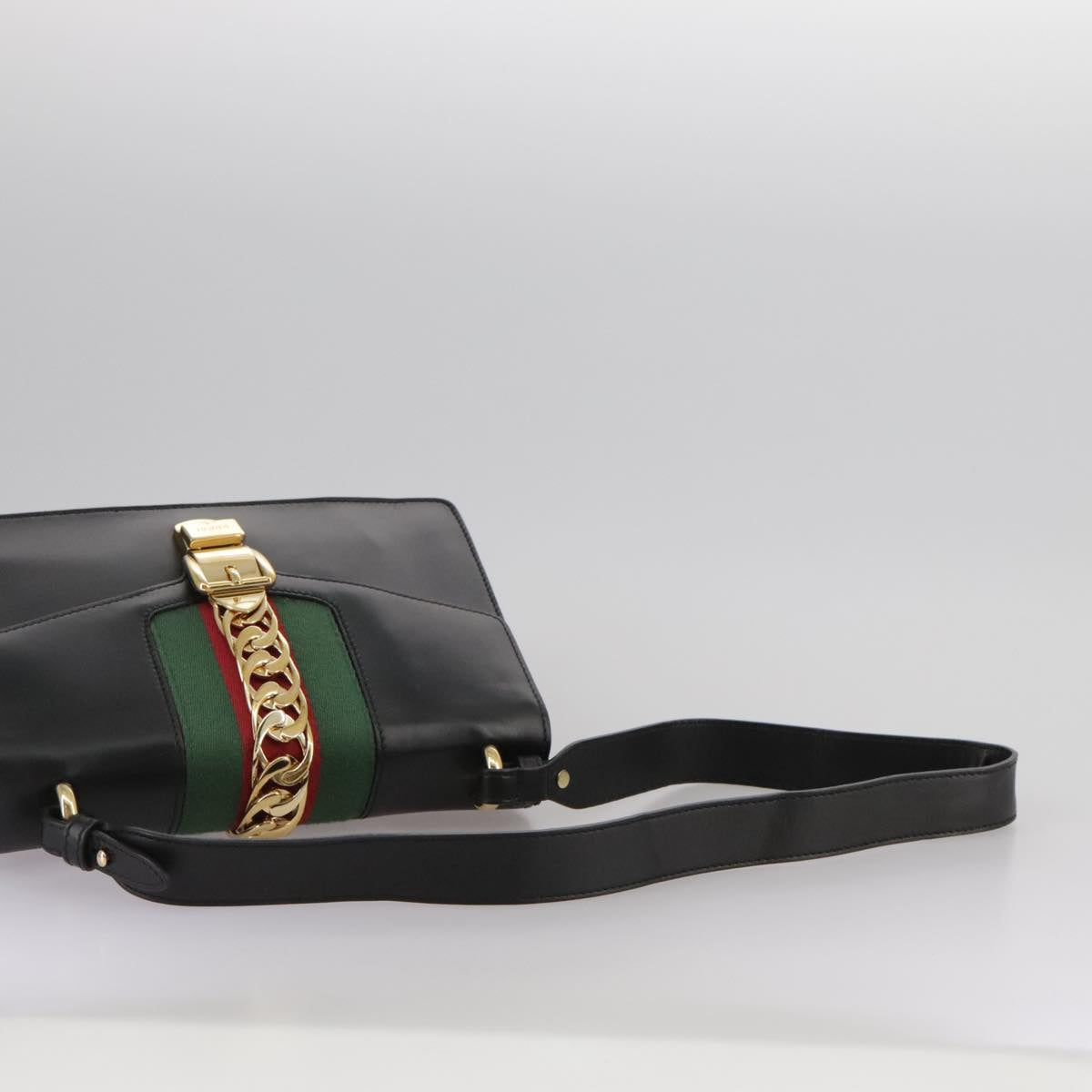 Gucci Sylvie, Black, Leather, shoulder