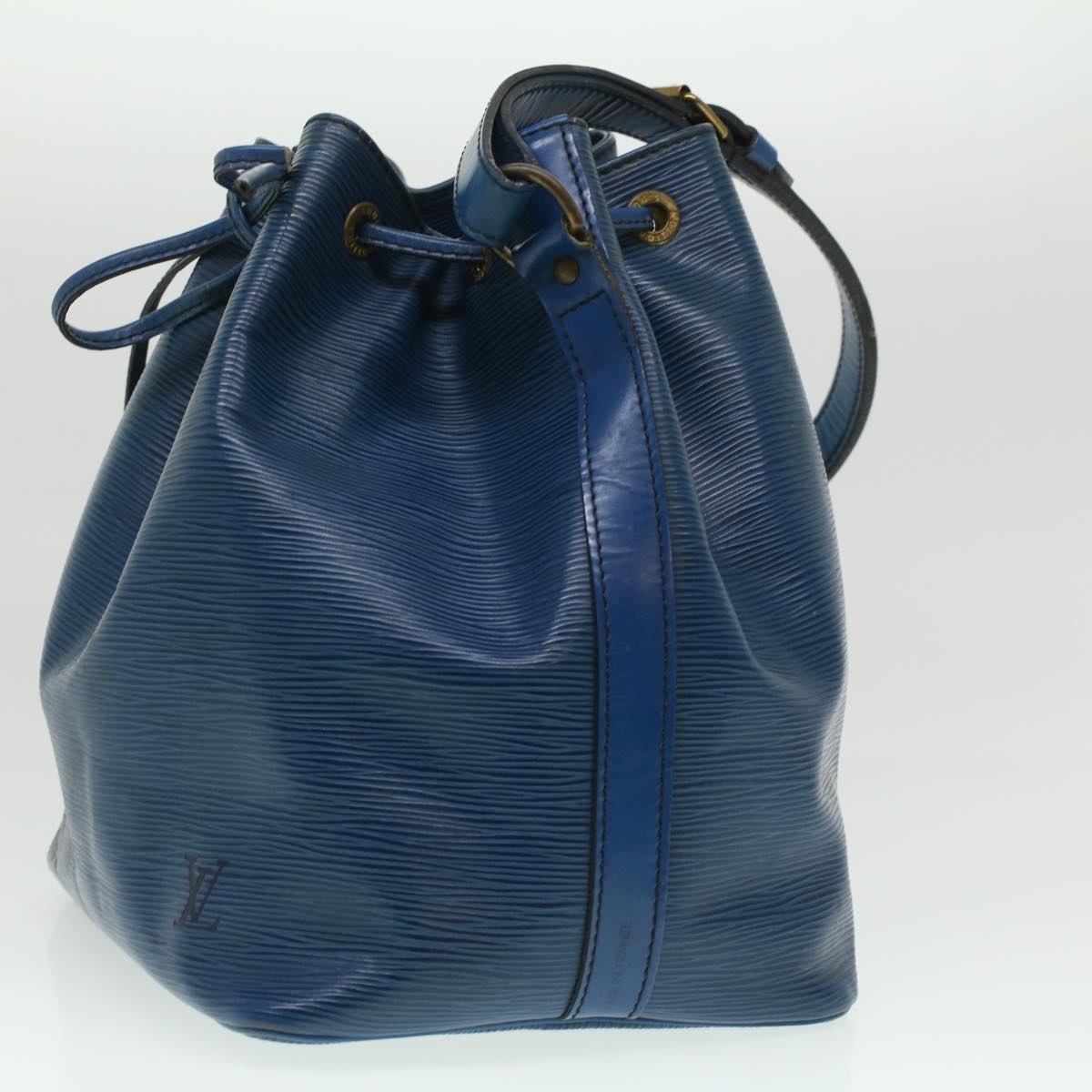 Louis Vuitton Noe, Blue, Leather, shoulder