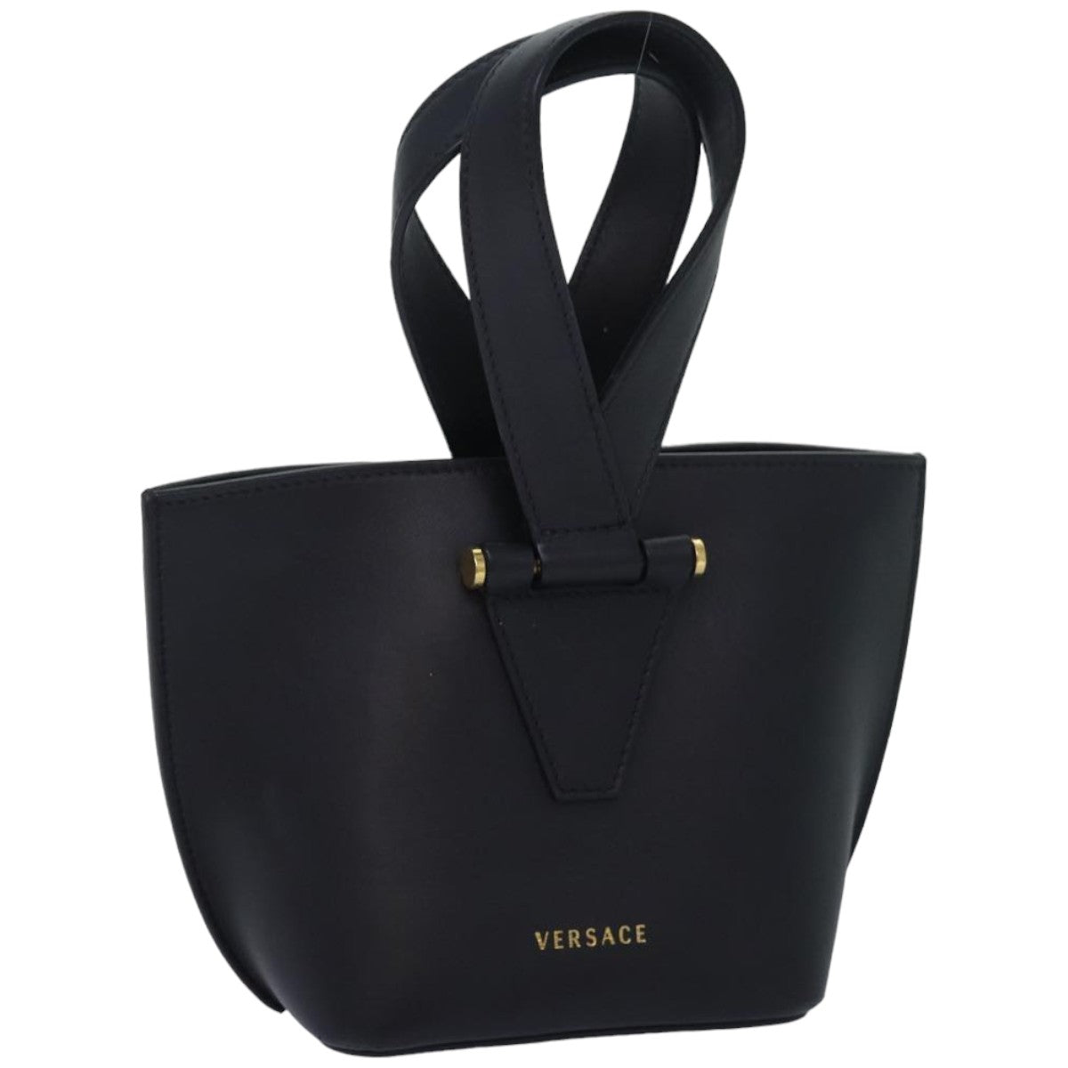 Versace Virtus, Black, Leather, handbag