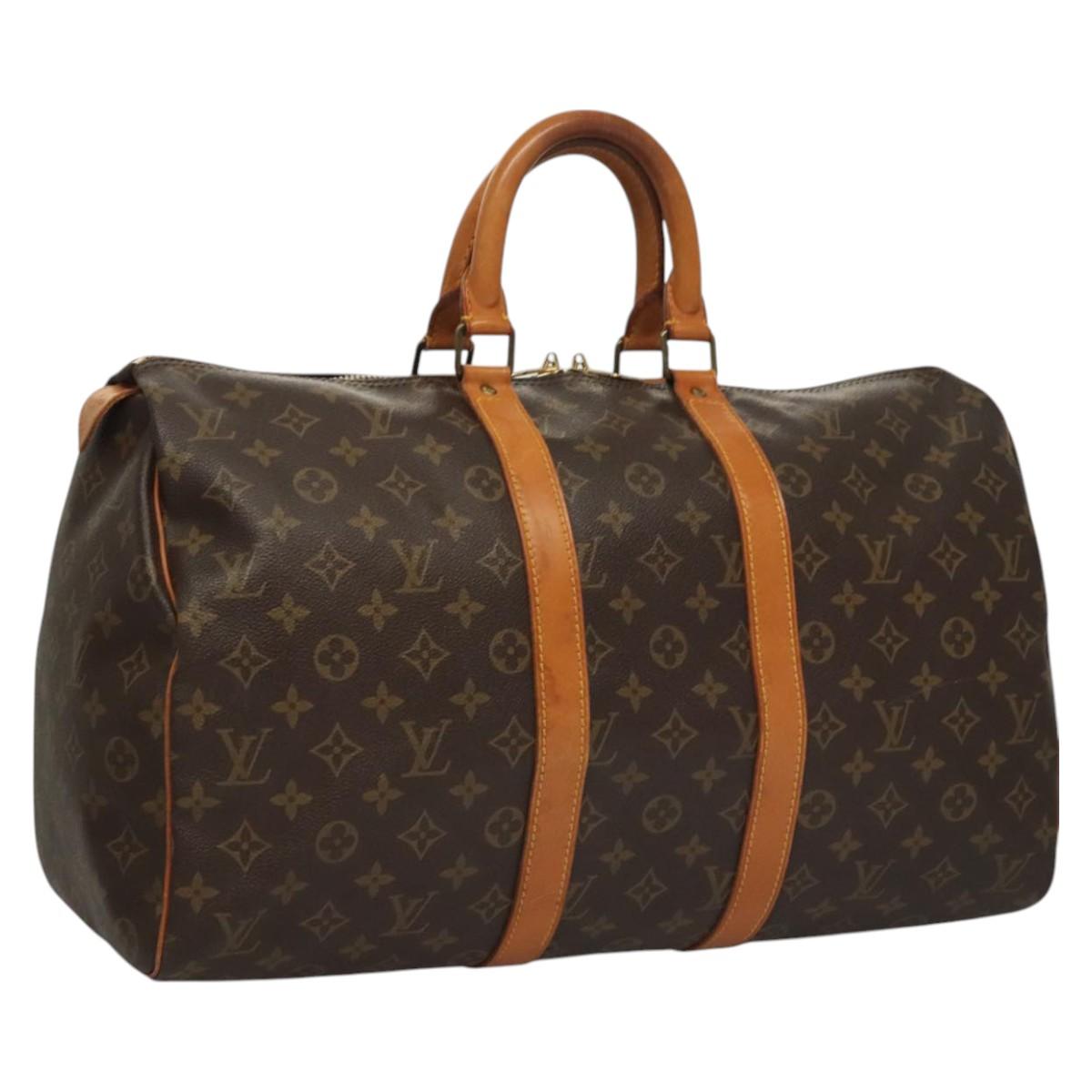 Louis Vuitton Keepall 45, Brown, Canvas, travel