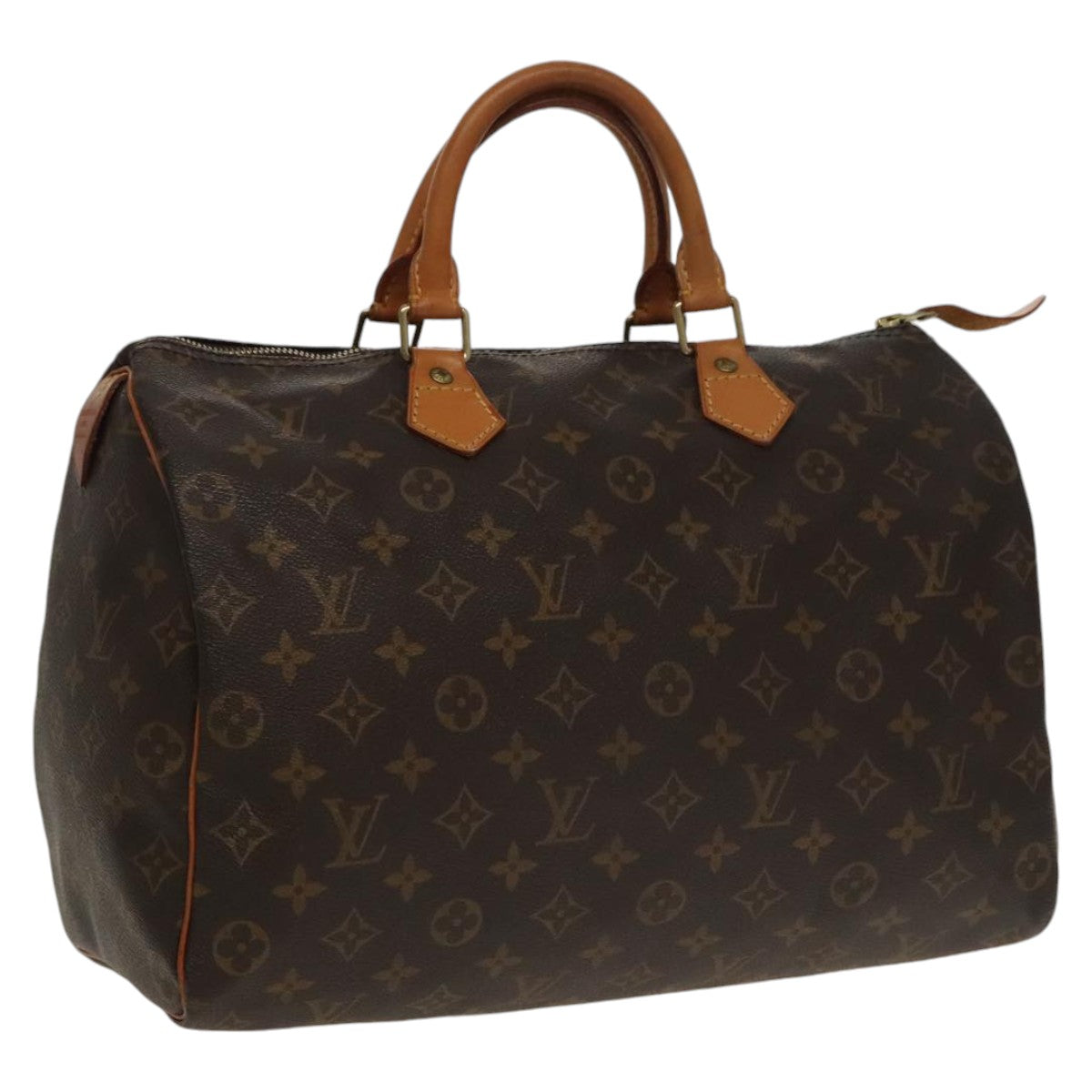 Louis Vuitton Speedy 35, Brown, Canvas, handbag