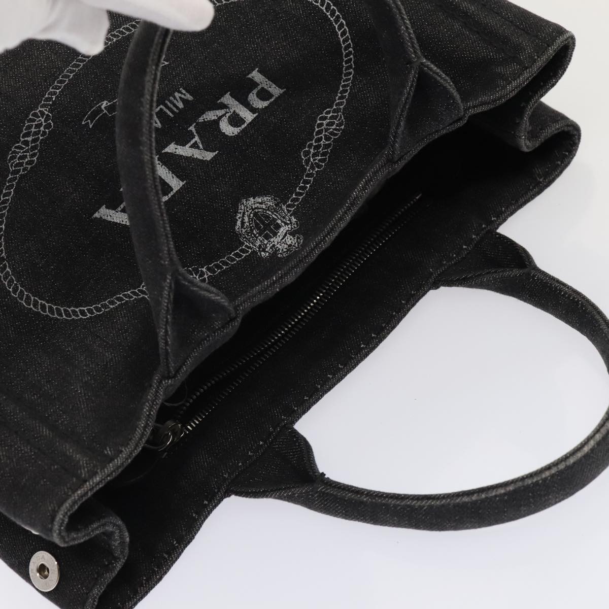 Prada Canapa, Black, Denim - Jeans, tote