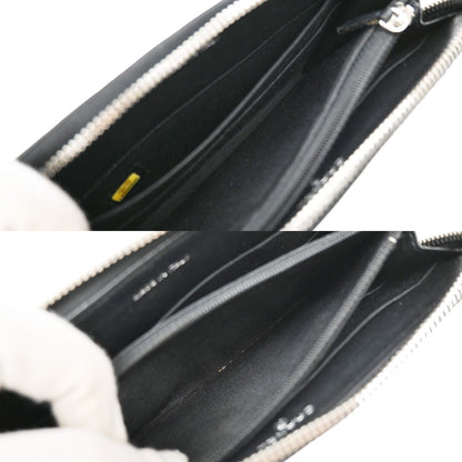 Chanel CC Charm Zip Around Quilted Lambskin, Black, Leather, Wallet
