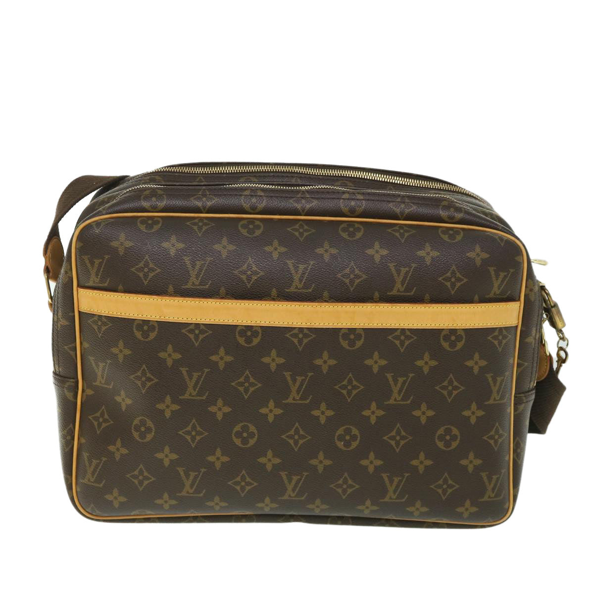 Louis Vuitton Reporter, Brown, Canvas, shoulder