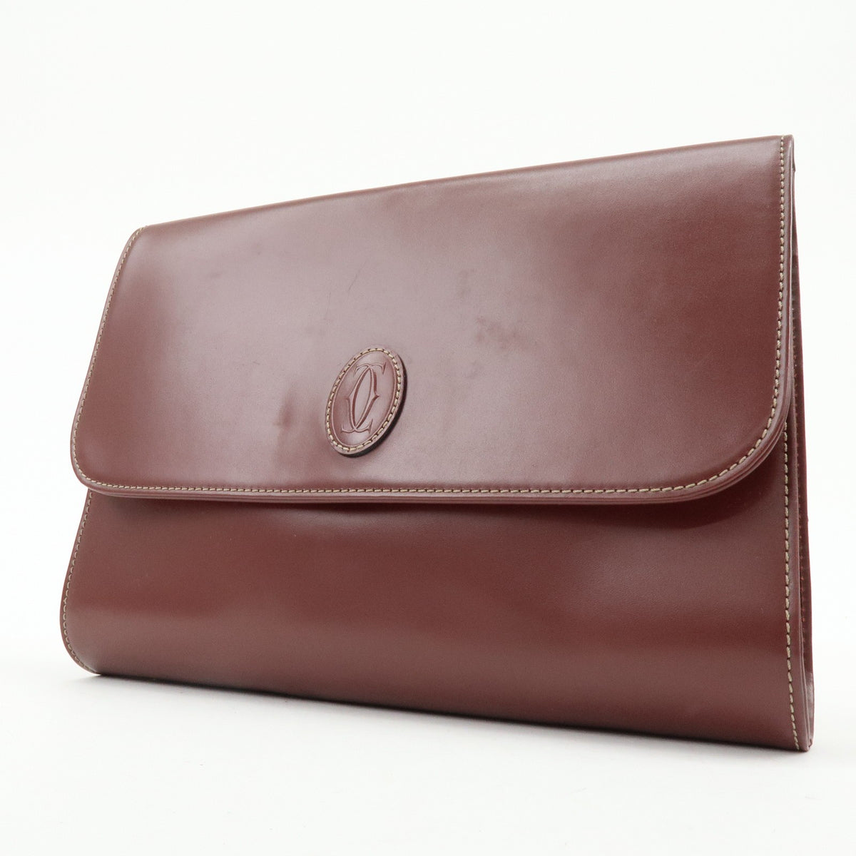 Cartier Must de Cartier Clutch Leather, Burgundy, Leather, Clutch