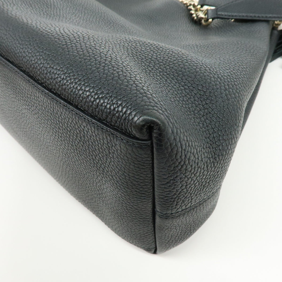 Gucci Soho Chain Strap Leather, Black, Leather, Shoulder Bag