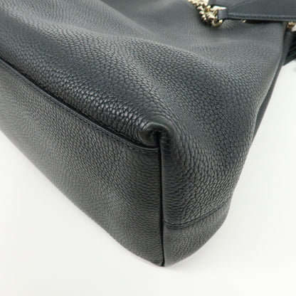 Gucci Soho Chain Strap Leather, Black, Leather, Shoulder Bag