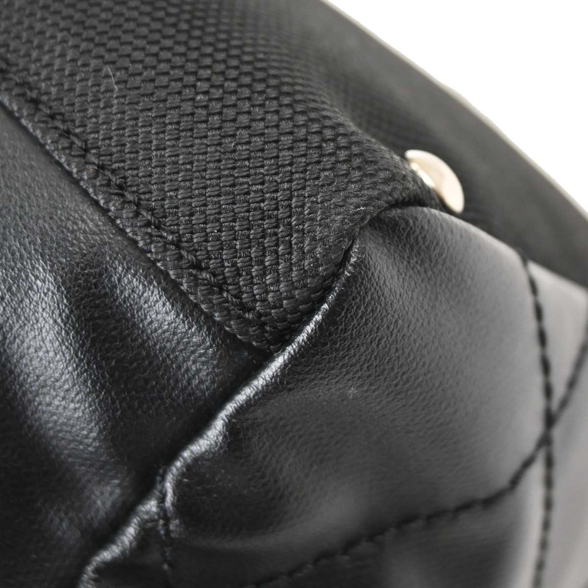Chanel Biarritz Tote Quilted Coated Canvas, Black, Canvas, Tote Bag