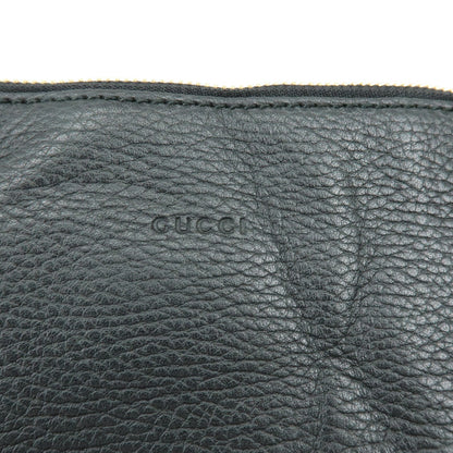 Gucci Bamboo Zip Pouch (Outlet) Leather, Black, Leather, Clutch