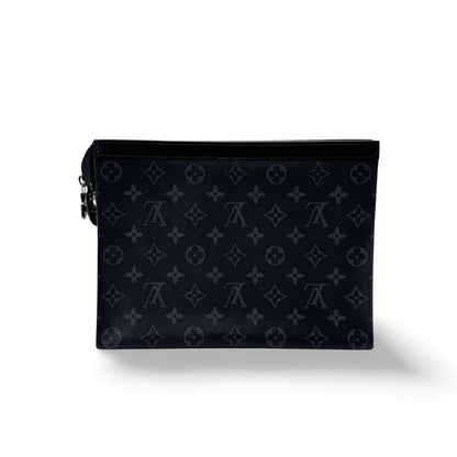 Louis Vuitton Pochette Voyage Monogram Eclipse Canvas, Black, Canvas, Clutch