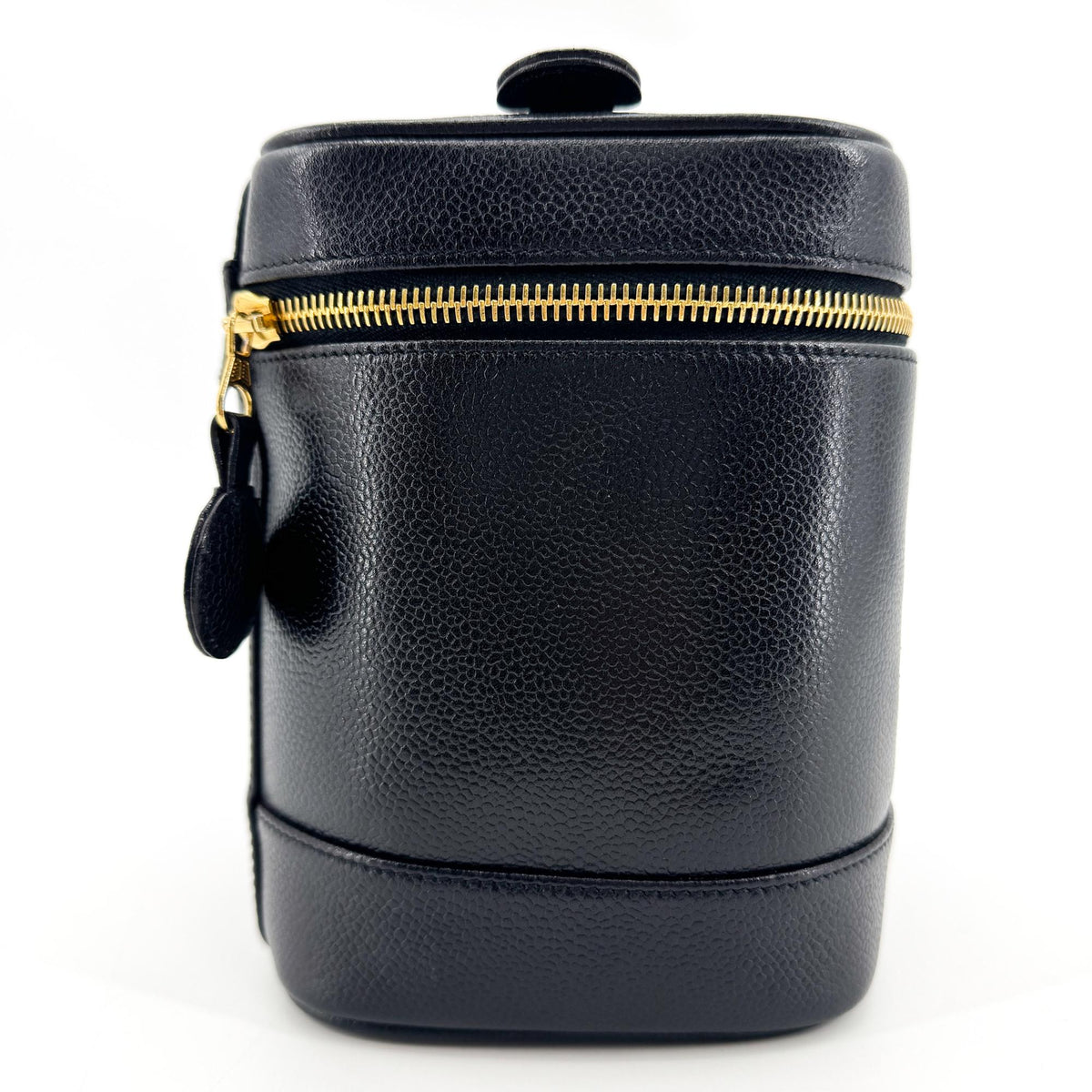 Chanel Vintage Timeless Cosmetic Case Caviar, Black, Leather, Clutch
