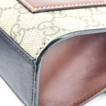 Gucci Padlock Chain Flap Blooms Print GG Coated Canvas and Leather, Brown, Canvas, Handbag