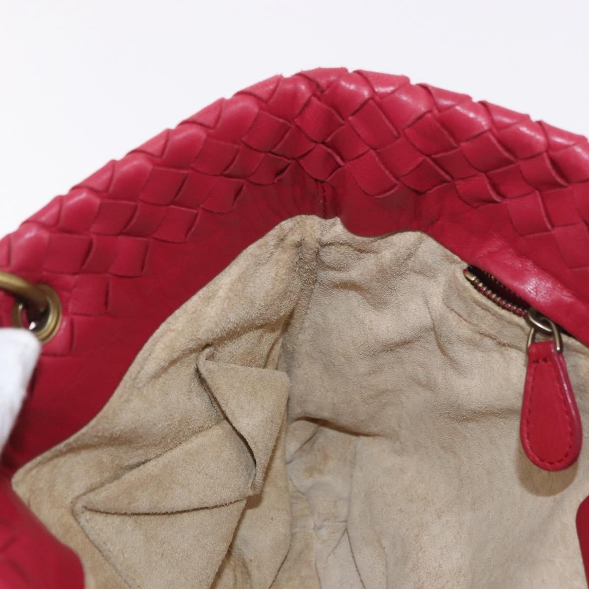 Bottega Veneta Capri Intrecciato Nappa, Red, Leather, Tote Bag