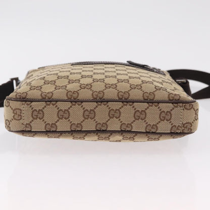Gucci Front Zip Messenger GG Coated Canvas, Beige, Canvas, Crossbody Bag