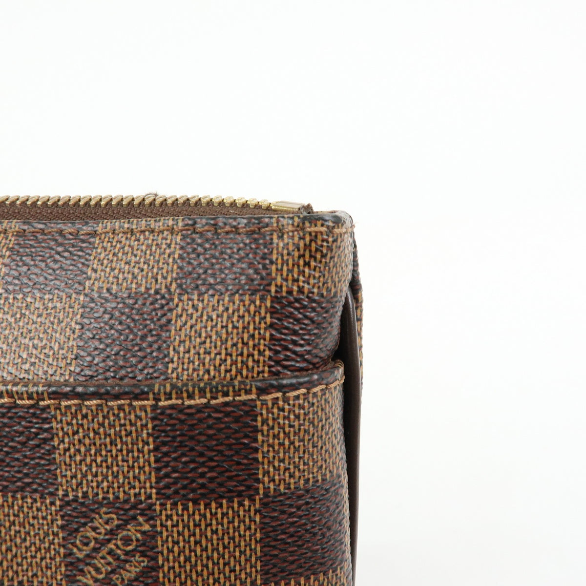 Louis Vuitton Brooklyn Pochette Plate Damier, Brown, Canvas, Clutch