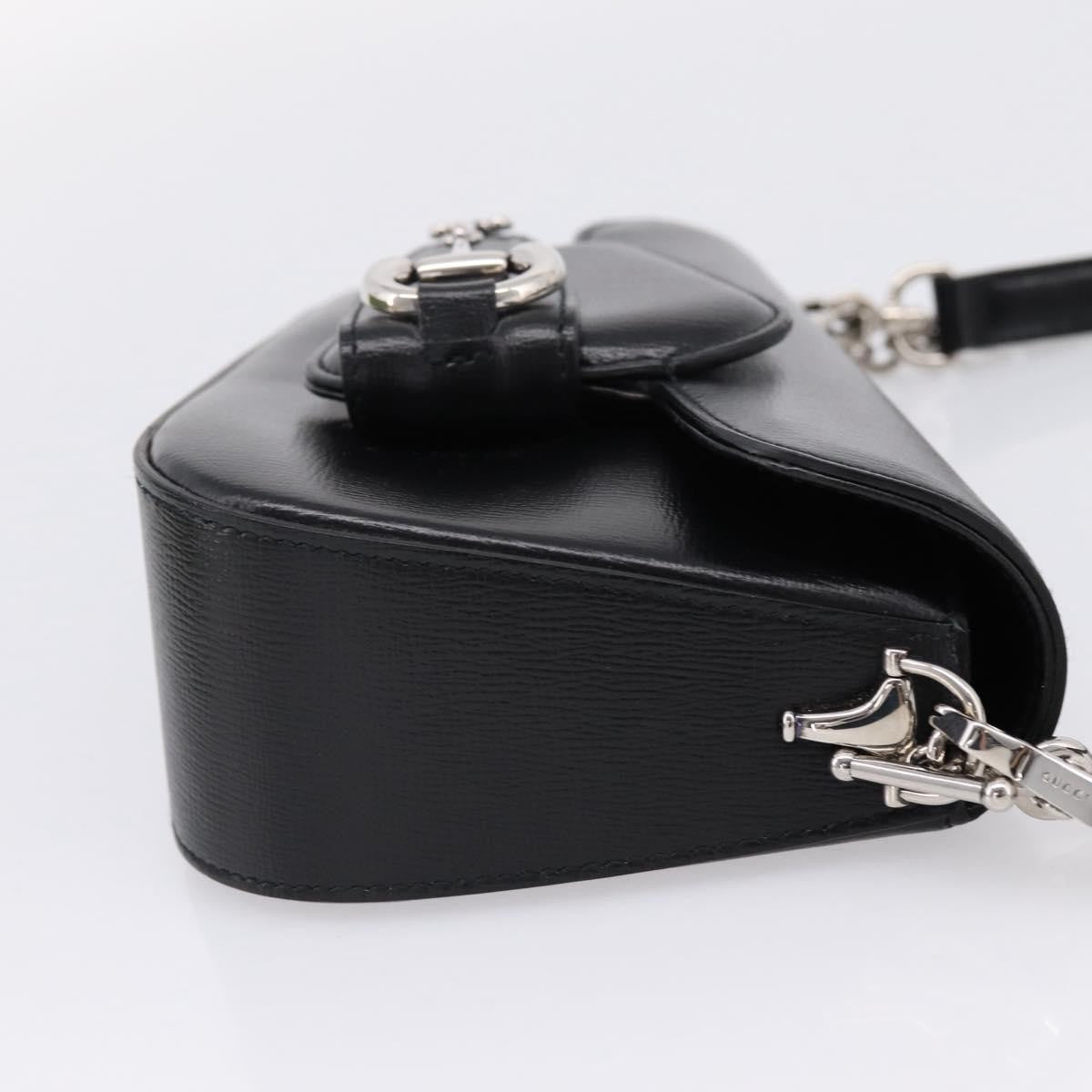 Gucci Horsebit 1955 Asymmetric Leather, Black, Leather, Shoulder Bag
