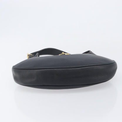Salvatore Ferragamo Gancini Leather, Black, Leather, Crossbody Bag